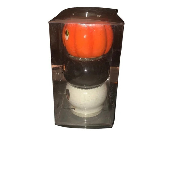 HALLMARK Stackable Halloween Set Votive Candle Holder Skeleton Black Cat Pumpkin - Picture 7 of 9